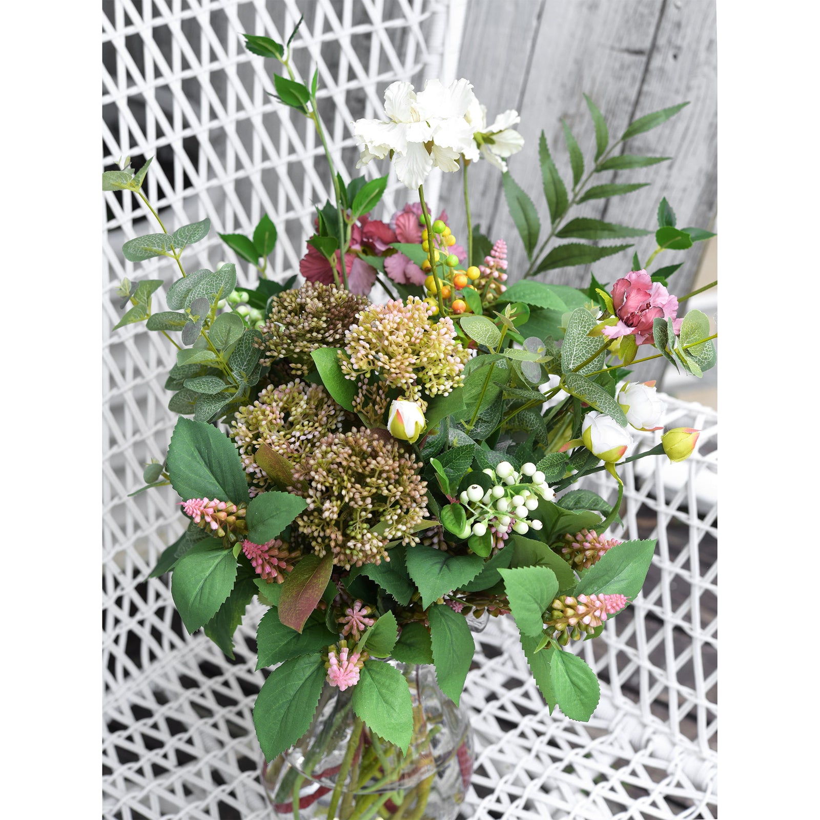 Viburnum (Little Bit Pink) Long Stem Artificial Silk Flowers, Filler Flower, Wedding, Home Decor, Arrangment 6 Stems