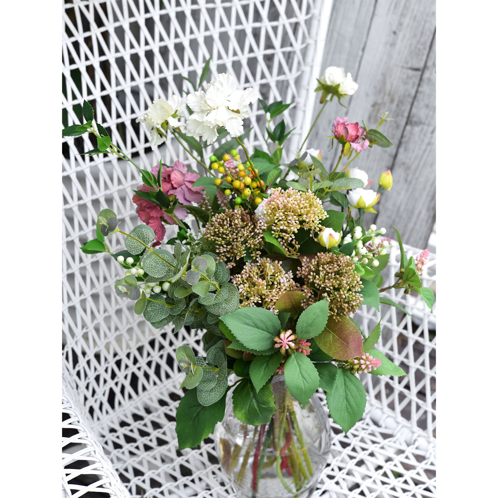 Viburnum (Harmony Brown) Long Stem Artificial Silk Flowers, Filler Flower, Wedding, Home Decor, Arrangment 6 Stems