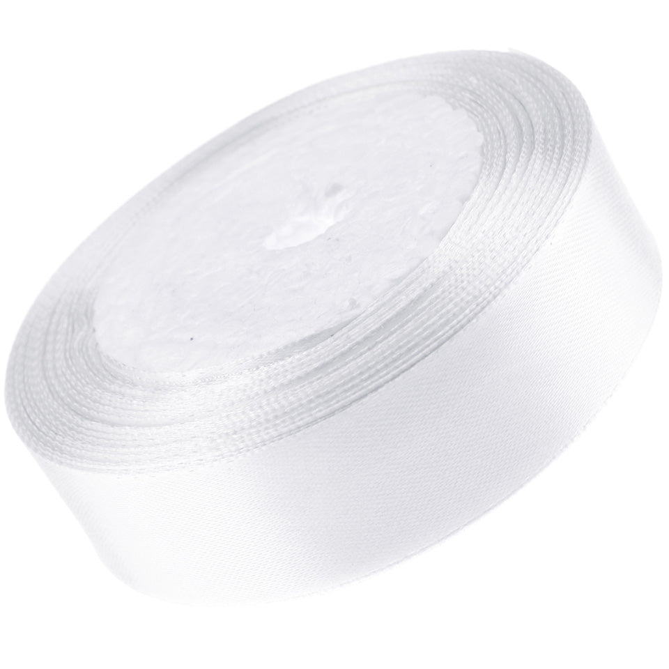 10mm White Single Sided Satin Ribbon