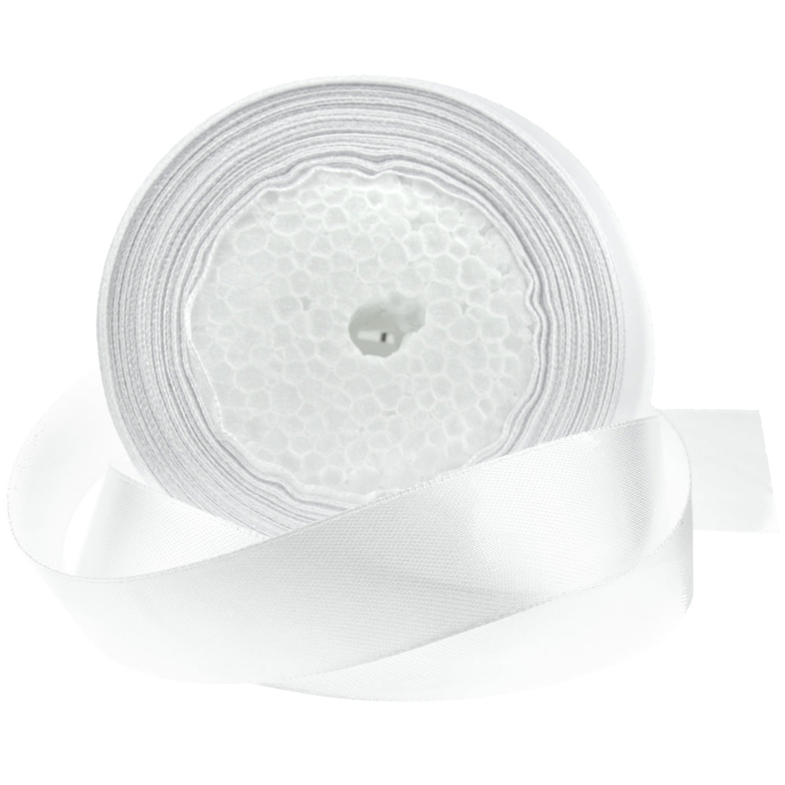 20mm White Single Sided Satin Ribbon