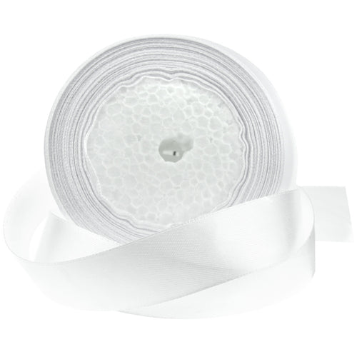 10mm White Single Sided Satin Ribbon