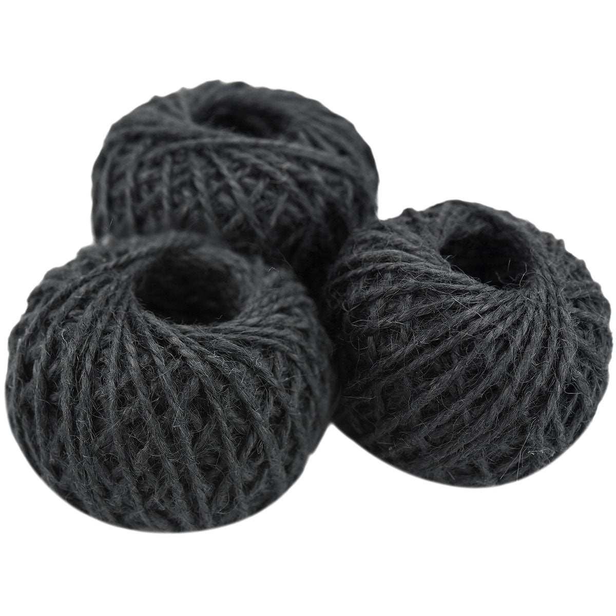 3-Pack of Natural Jute Twine Hemp Rope (98 Yards) Black