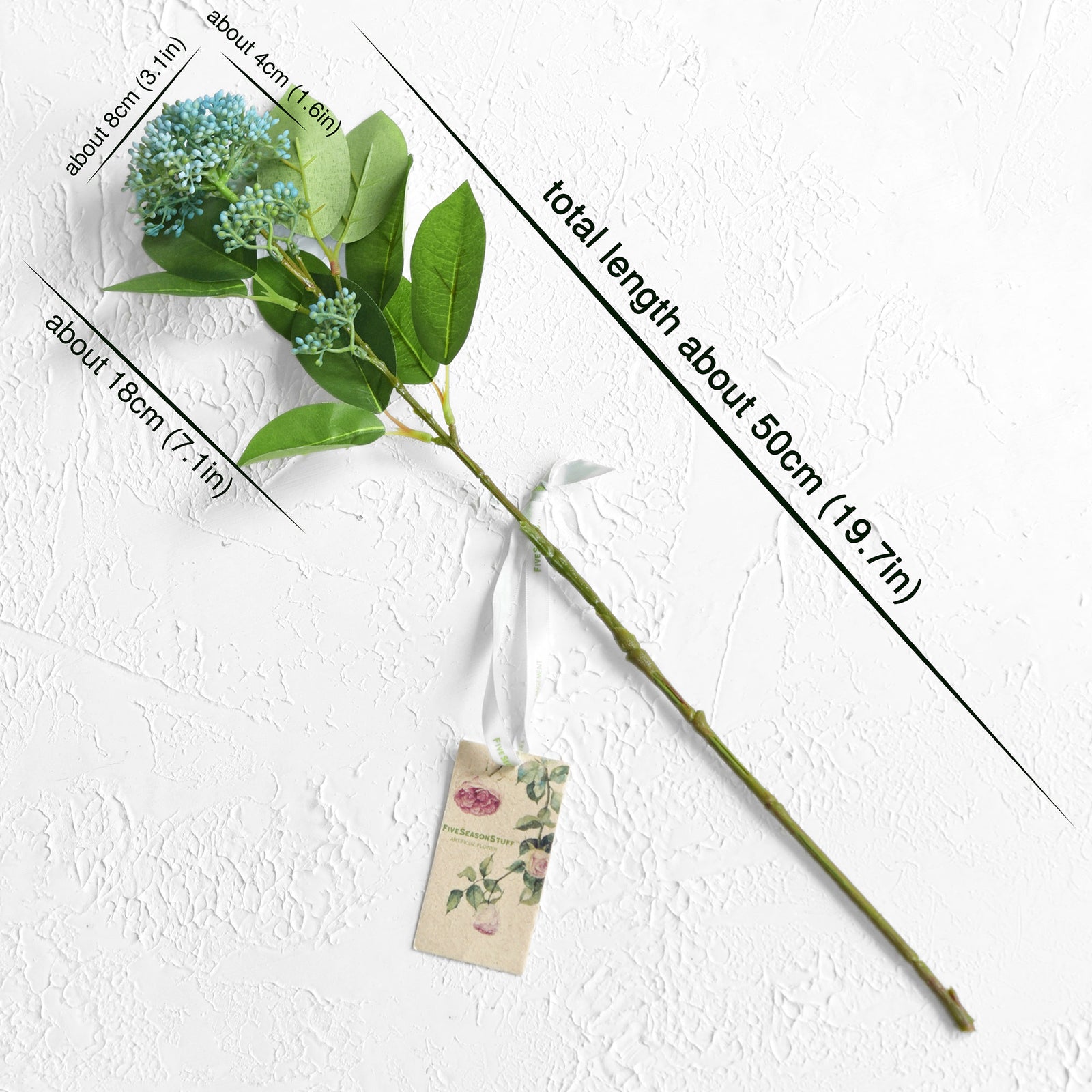 Viburnum (Waxy Blue) Long Stem Artificial Silk Flowers, Filler Flower, Wedding, Home Decor, Arrangment 6 Stems