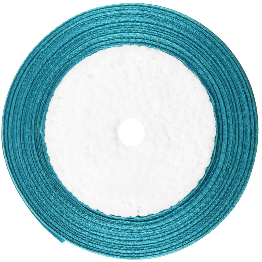 10mm Turquoise Single Sided Satin Ribbon
