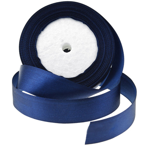 25mm Dark Blue Single Sided Satin Ribbon