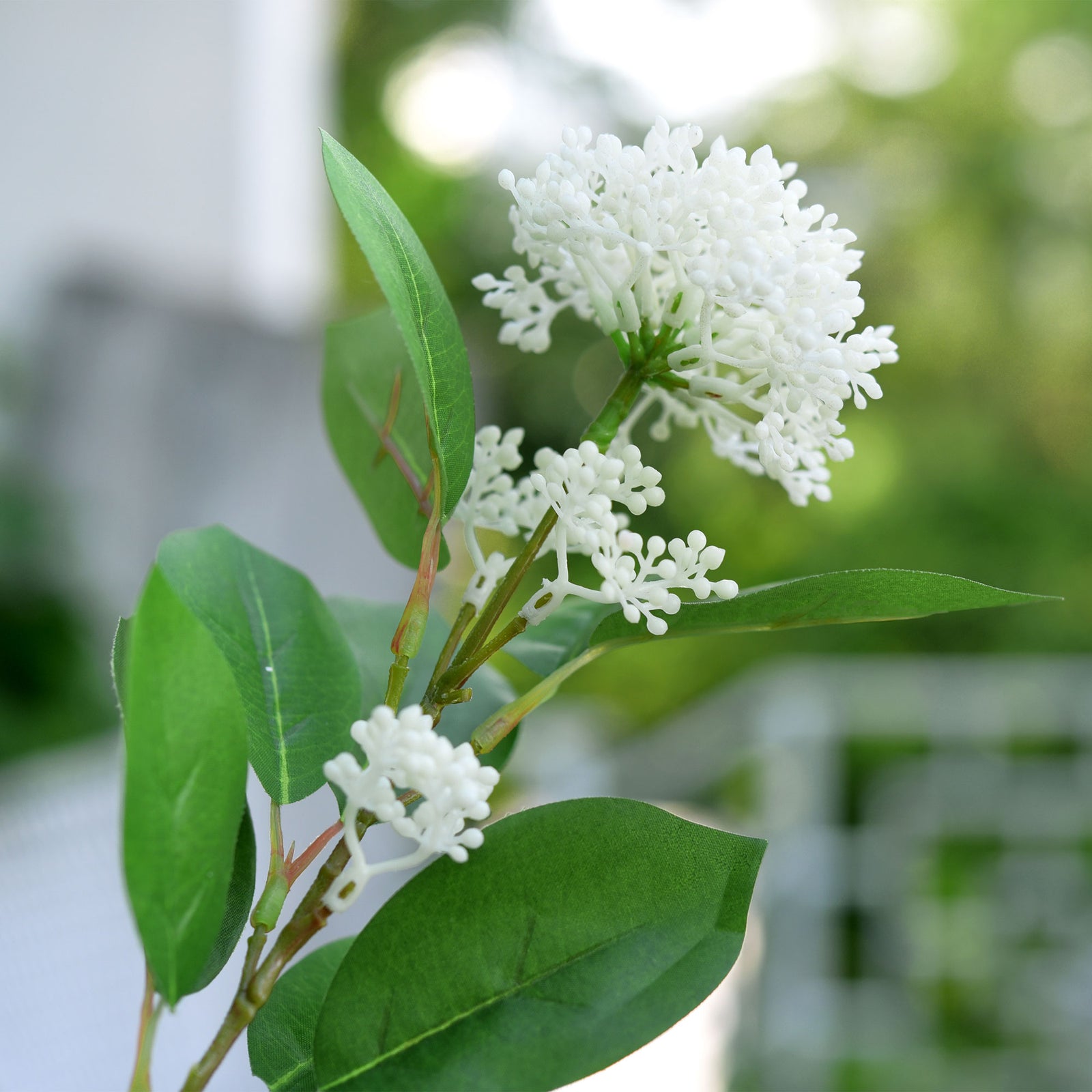 Viburnum (Simply White) Long Stem Artificial Silk Flowers, Filler Flower, Wedding, Home Decor, Arrangment 6 Stems