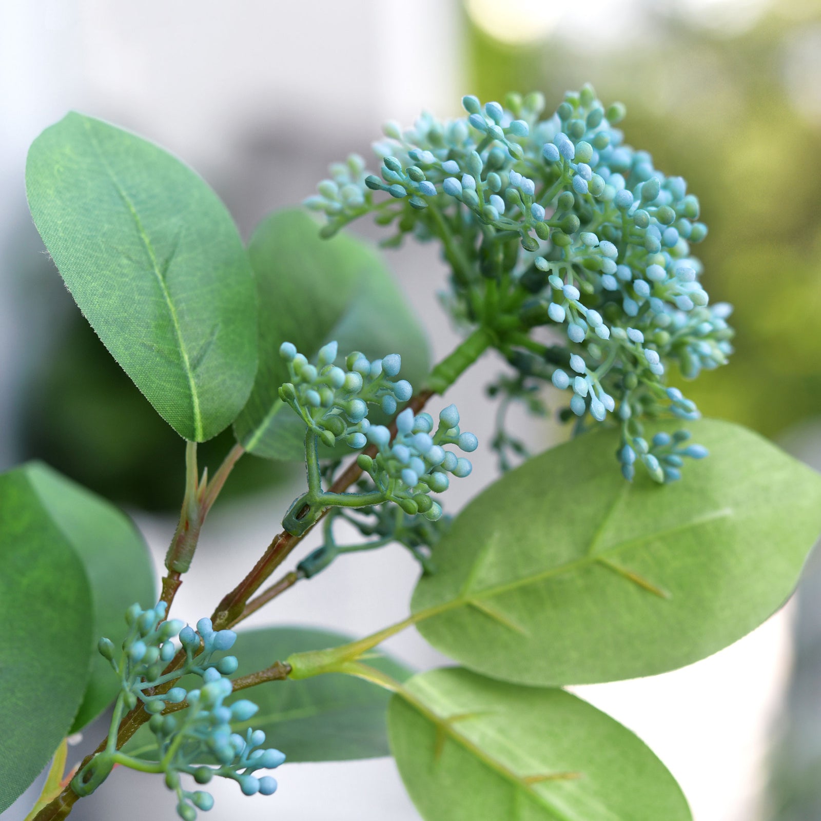 Viburnum (Waxy Blue) Long Stem Artificial Silk Flowers, Filler Flower, Wedding, Home Decor, Arrangment 6 Stems