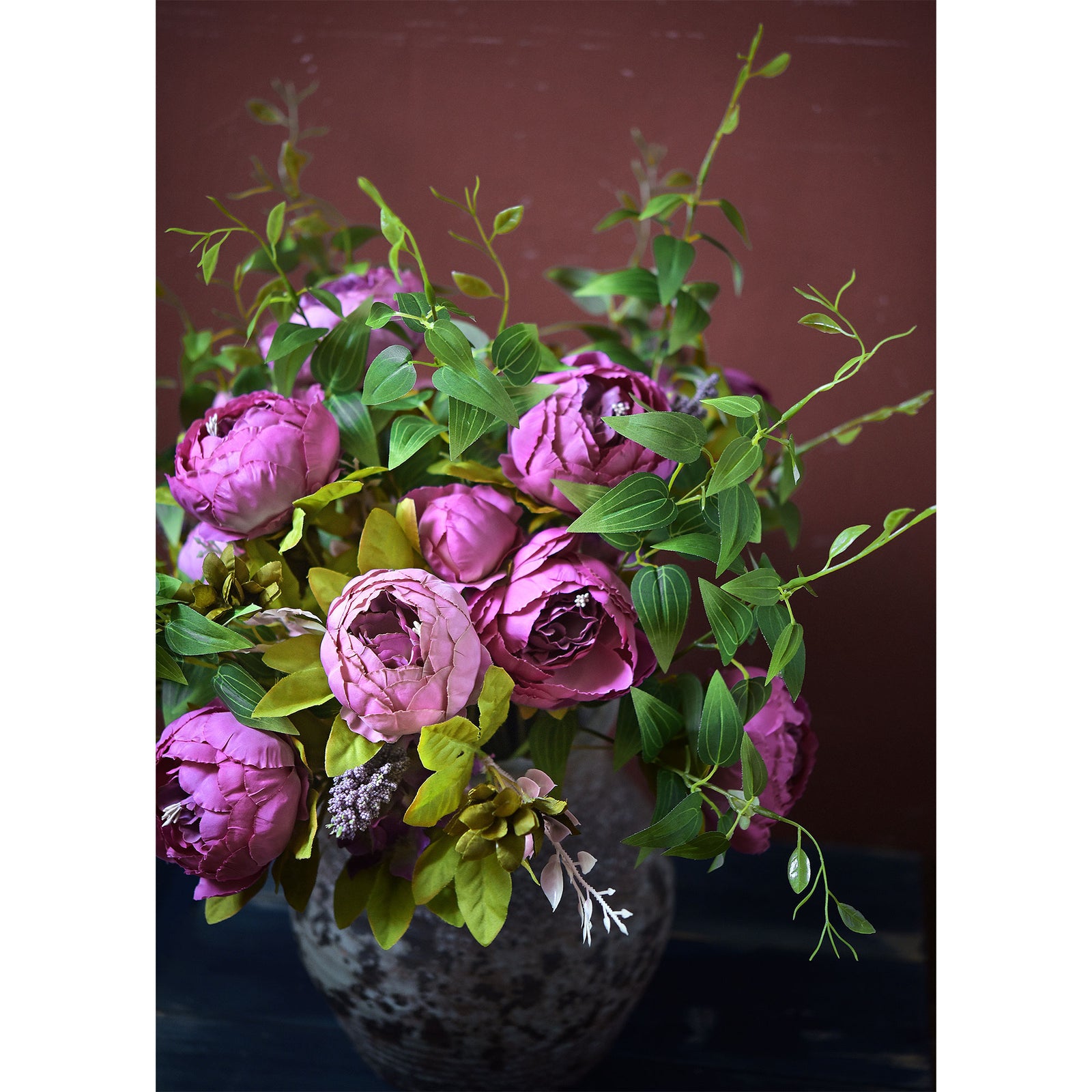 FiveSeasonStuff Purple Silk Peonies Artificial Flower Bouquet