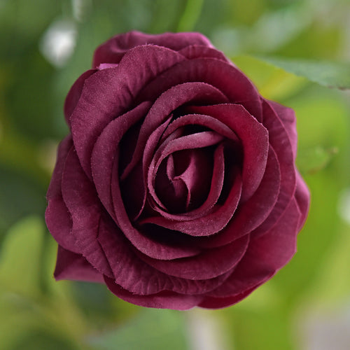 Dark Cranberry Red Real Touch Roses Artificial Silk Flowers10 Stems