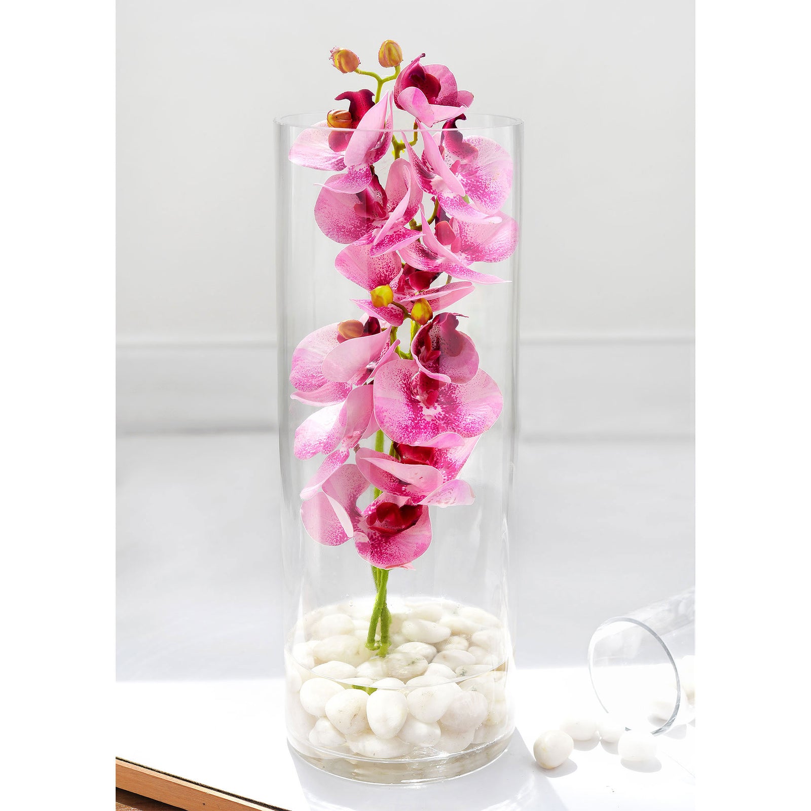 Pastel Violet 2 Stems Real Touch Artificial Butterfly Orchids/Moth Orchid/Phalaenopsis Flowers 27.6" Tall 70cm