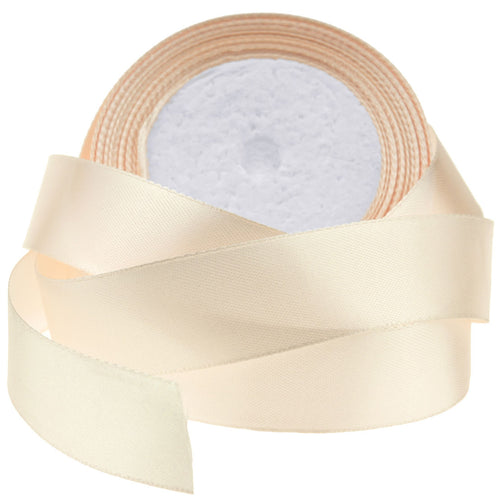 25mm Beige Single Sided Satin Ribbon