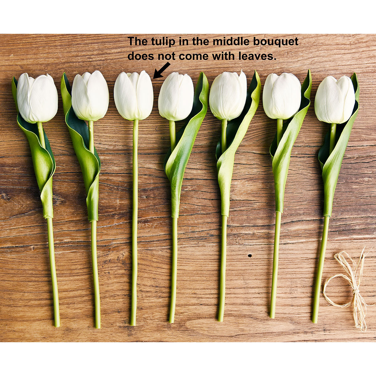 7 Stems of (White) Real Touch Tulip Artificial Flowers Bouquet