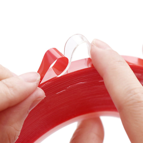 8mm x 1mm x 10 meters Multi-Purpose High Strength Transparent Acrylic Gel Adhesive Double Sided Tape Roll No Residue