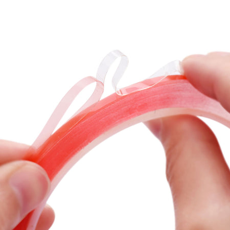 8mm x 0.2mm x 10 meters Multi-Purpose High Strength Transparent Acrylic Gel Adhesive Double Sided Tape Roll No Residue