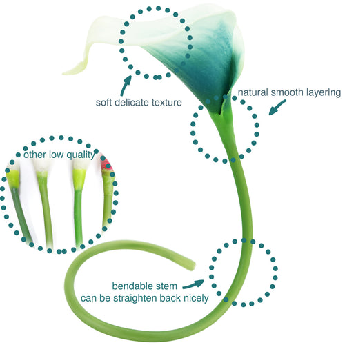 Deep Ocean Real Touch Calla Lilies Artificial Flower Bouquet 10 Stems