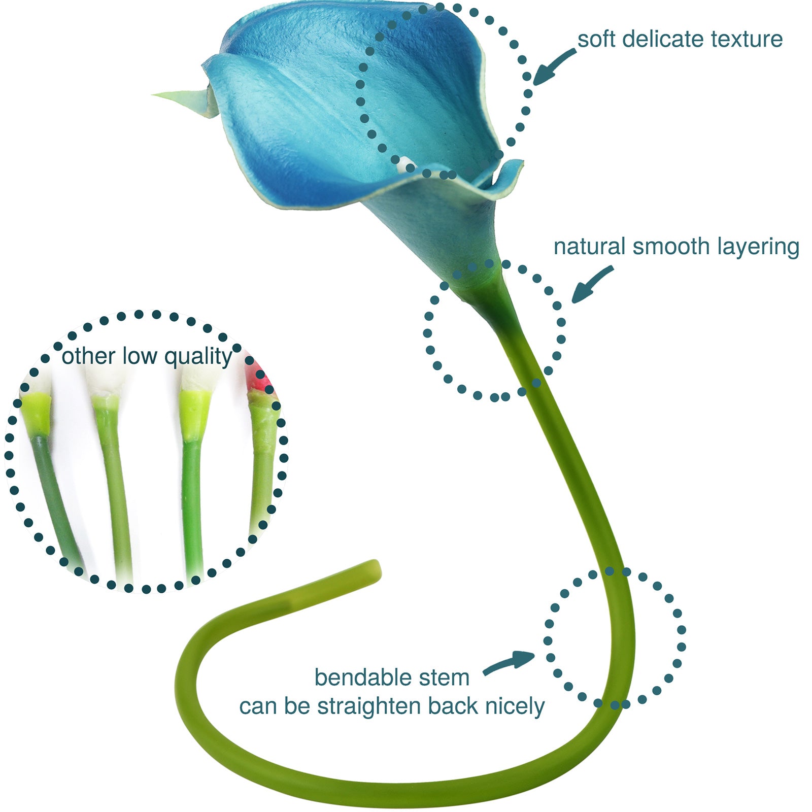 Ocean Radiance Real Touch Calla Lilies Artificial Flower Bouquet 10 Stems