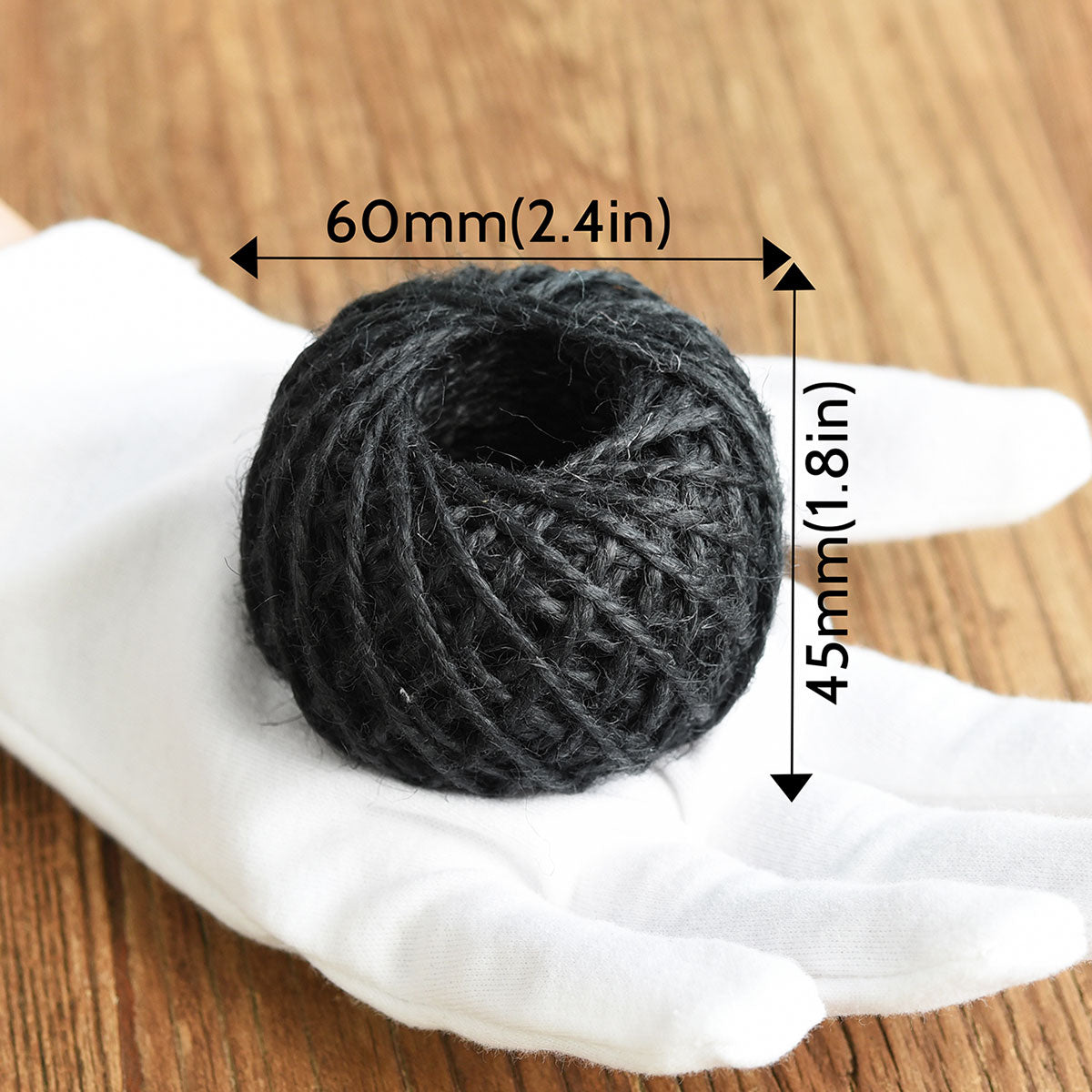 3-Pack of Natural Jute Twine Hemp Rope (98 Yards) Black