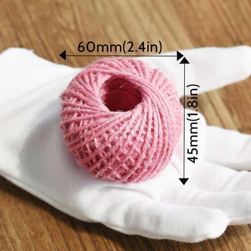 3-Pack of Natural Jute Twine Hemp Rope (98 Yards) Pink
