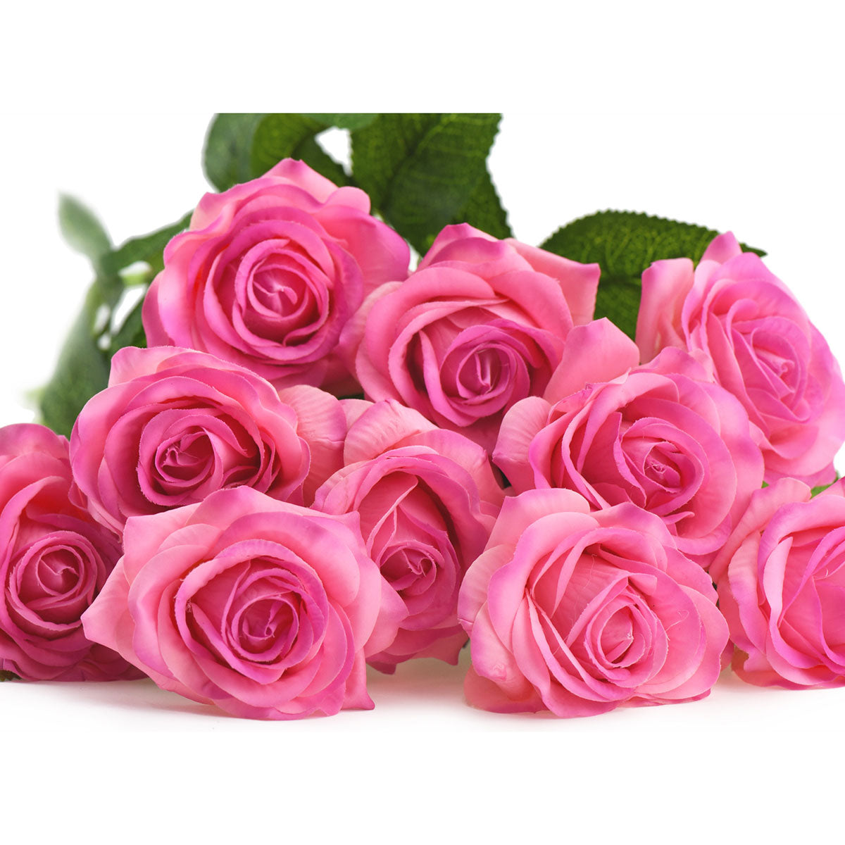 Magenta Real Touch Silk Artificial Flowers ‘Petals Feel and Look like Fresh Roses 10 Stems