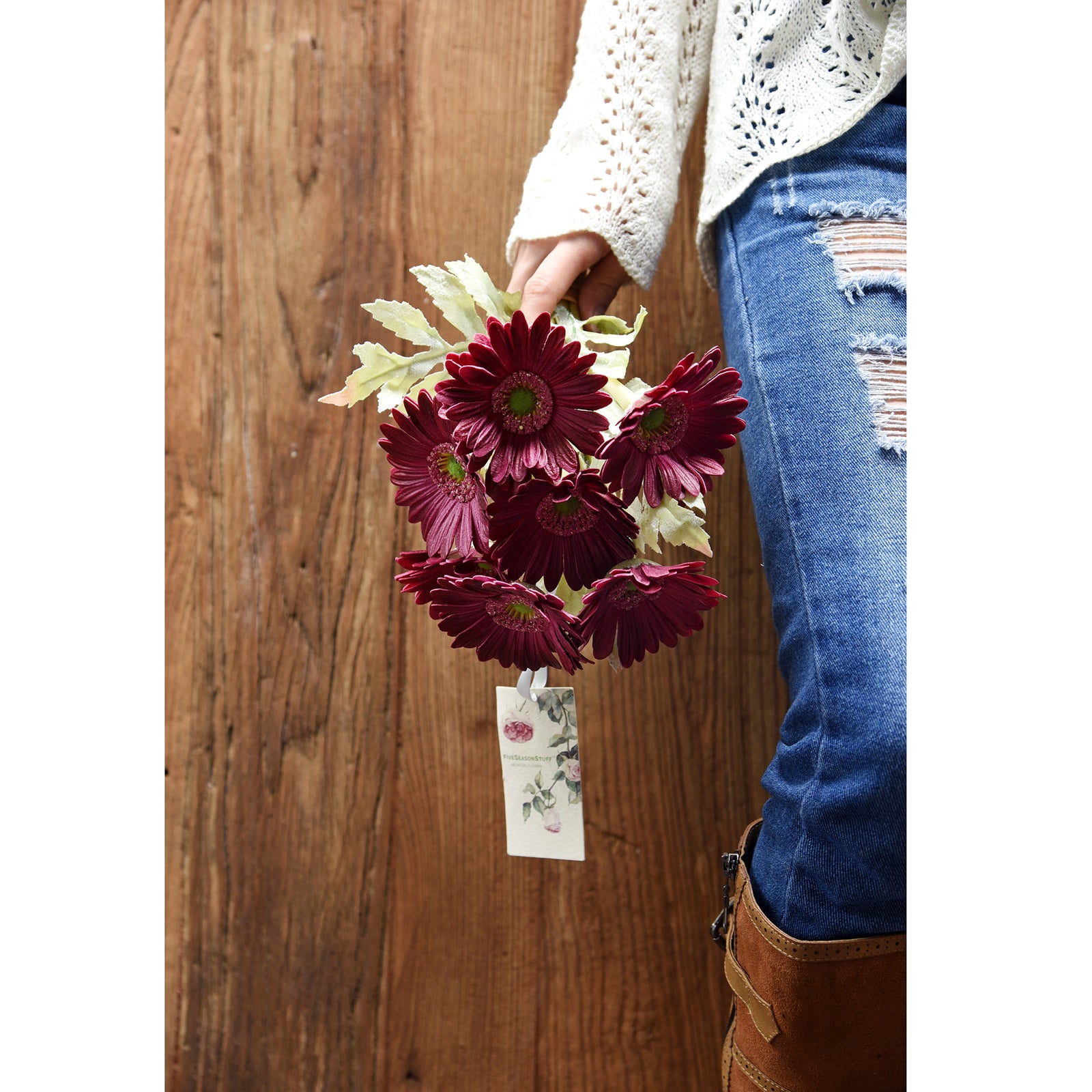 Real Touch Gerbera Flower Stems, Set of 7, 12.2 Inch – 8 Colors