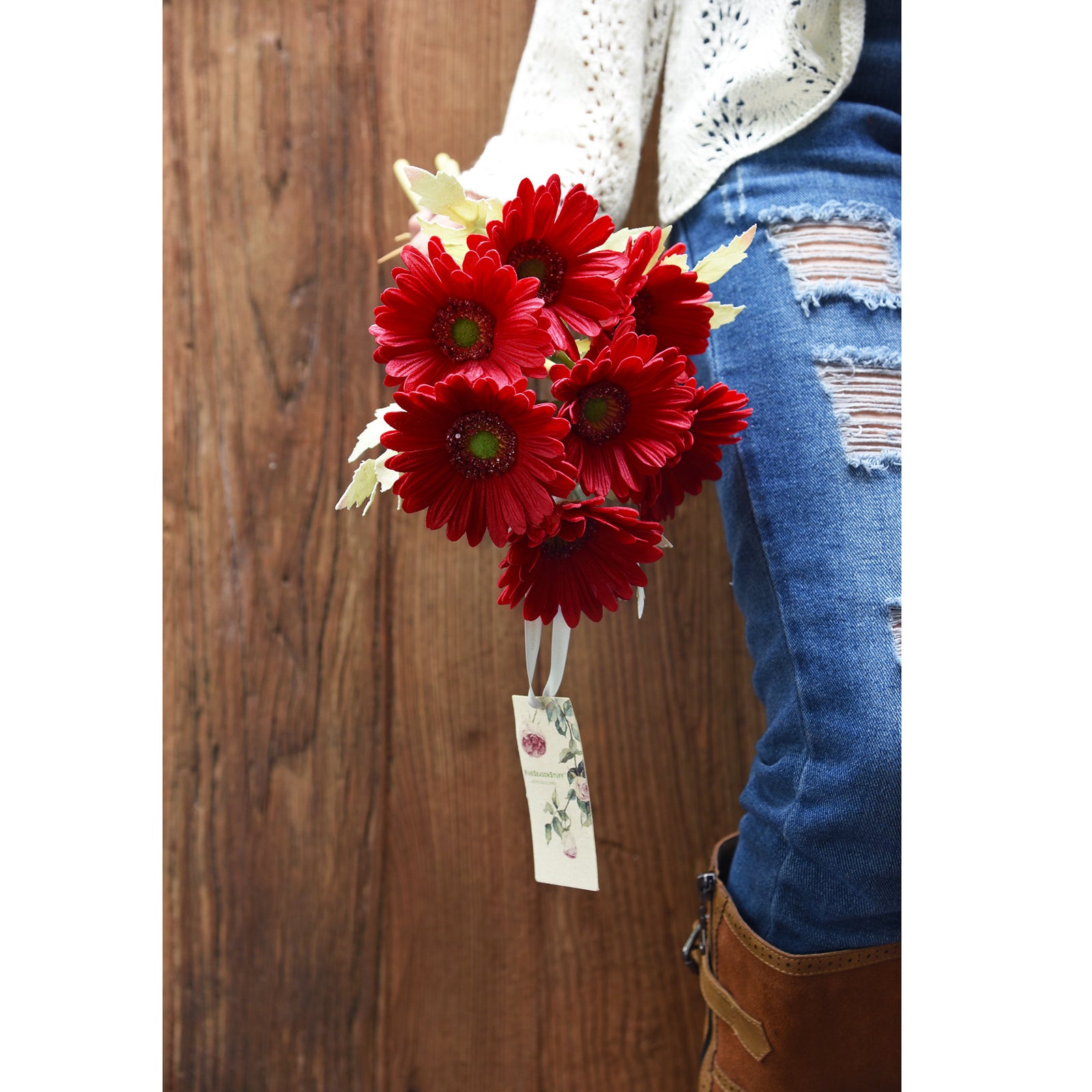 Real Touch Gerbera Flower Stems, Set of 7, 12.2 Inch – 8 Colors