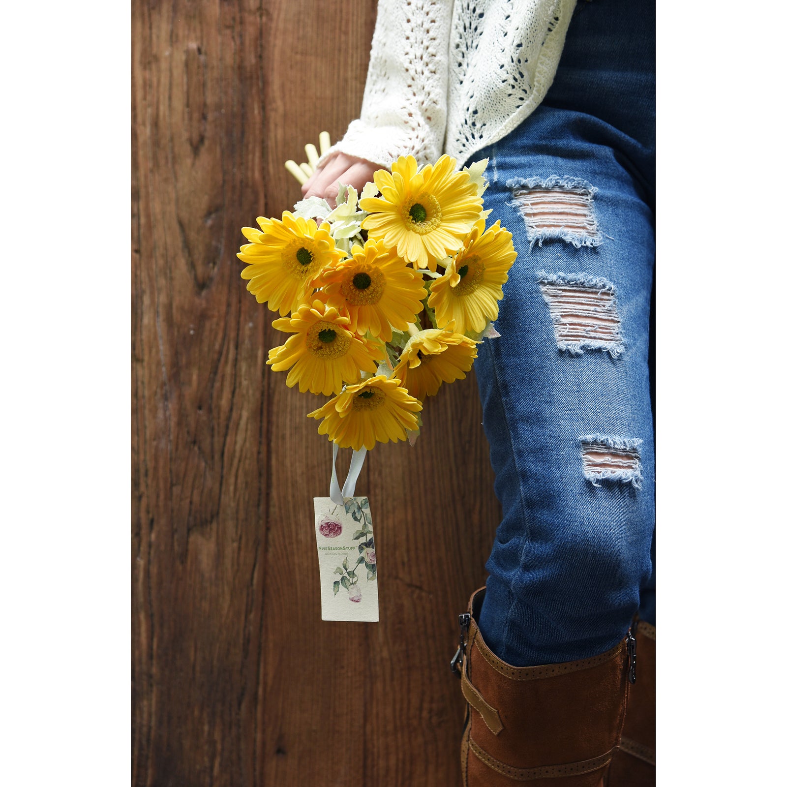 Real Touch Gerbera Flower Stems, Set of 7, 12.2 Inch – 8 Colors