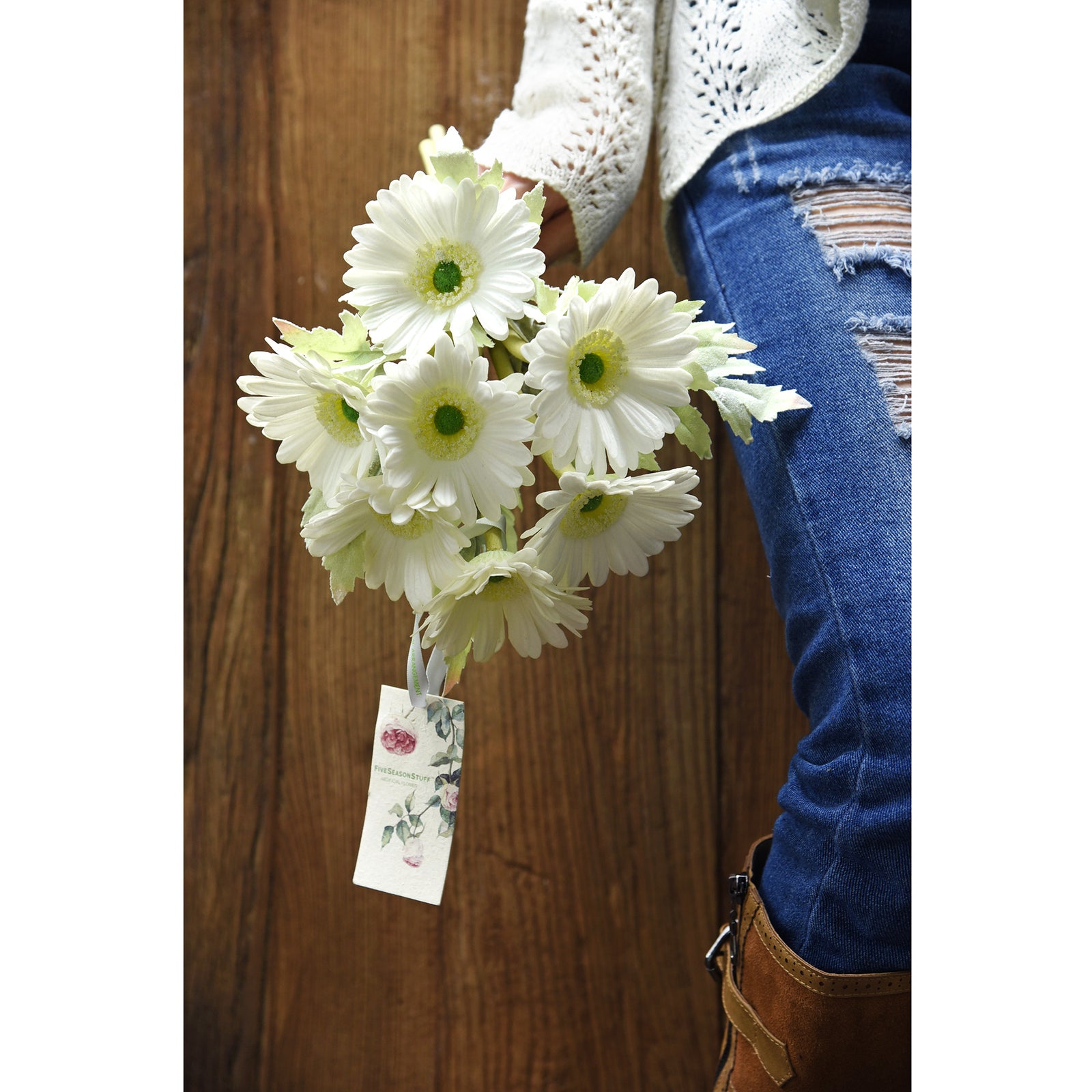 Real Touch Gerbera Flower Stems, Set of 7, 12.2 Inch – 8 Colors