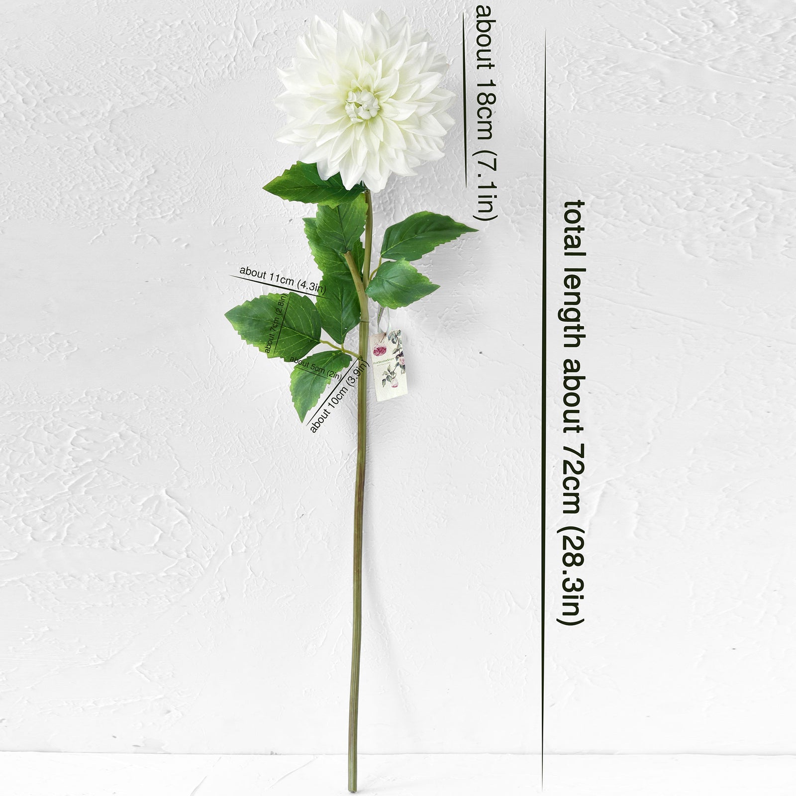 FiveSeasonStuff Artificial Flowers Dahlia Silk Flowers for Outdoors Indoors and Tall Vases (White)