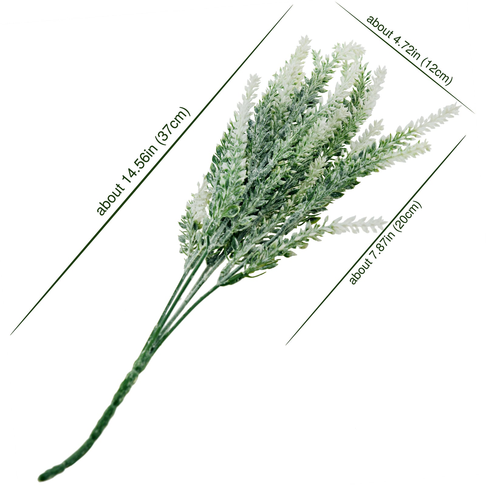 Artificial Flocked White Lavender Flowers & Bouquets 10 Bundles