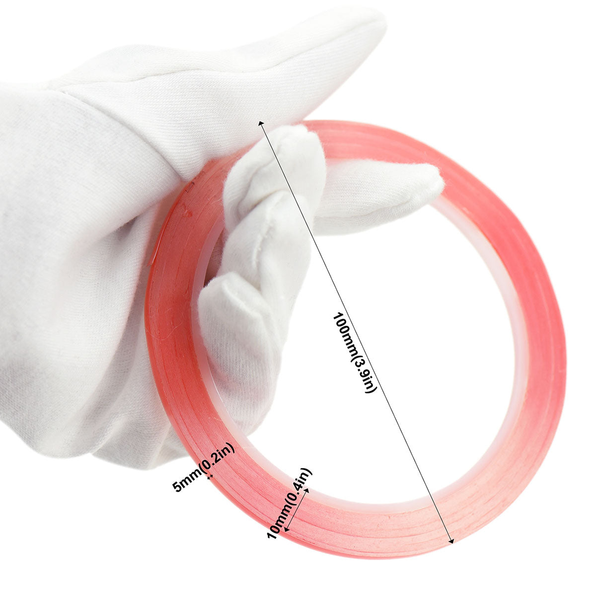 5mm x 0.2mm x 10 meters Multi-Purpose High Strength Transparent Acrylic Gel Adhesive Double Sided Tape Roll No Residue