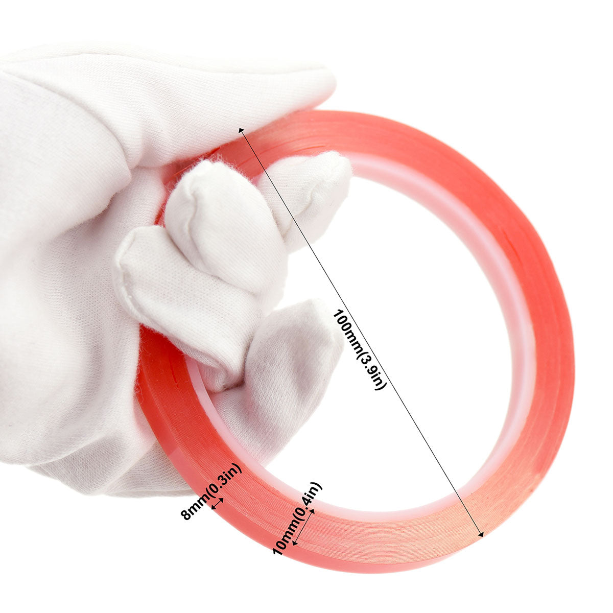 5mm x 0.2mm x 10 meters Multi-Purpose High Strength Transparent Acrylic Gel Adhesive Double Sided Tape Roll No Residue