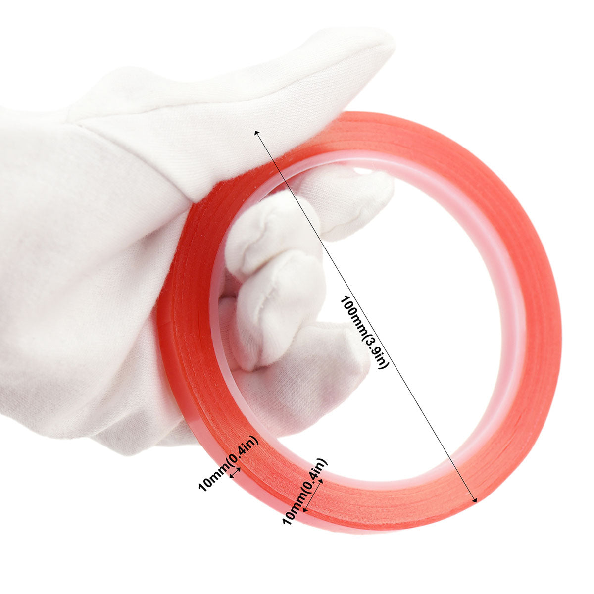 10mm x 0.2mm x 10 meters Multi-Purpose High Strength Transparent Acrylic Gel Adhesive Double Sided Tape Roll No Residue