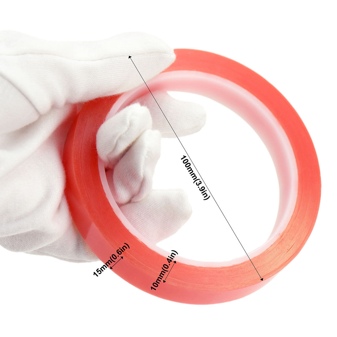 15mm x 0.2mm x 10 meters Multi-Purpose High Strength Transparent Acrylic Gel Adhesive Double Sided Tape Roll No Residue