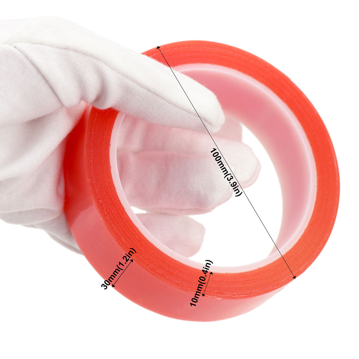 30mm x 0.2mm x 10 meters Multi-Purpose High Strength Transparent Acrylic Gel Adhesive Double Sided Tape Roll No Residue