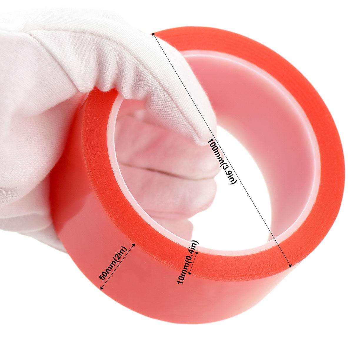 50mm x 0.2mm x 10 meters Multi-Purpose High Strength Transparent Acrylic Gel Adhesive Double Sided Tape Roll No Residue