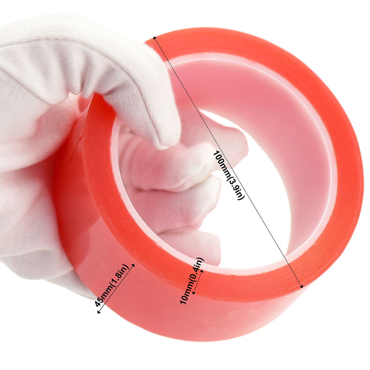 45mm x 0.2mm x 10 meters Multi-Purpose High Strength Transparent Acrylic Gel Adhesive Double Sided Tape Roll No Residue