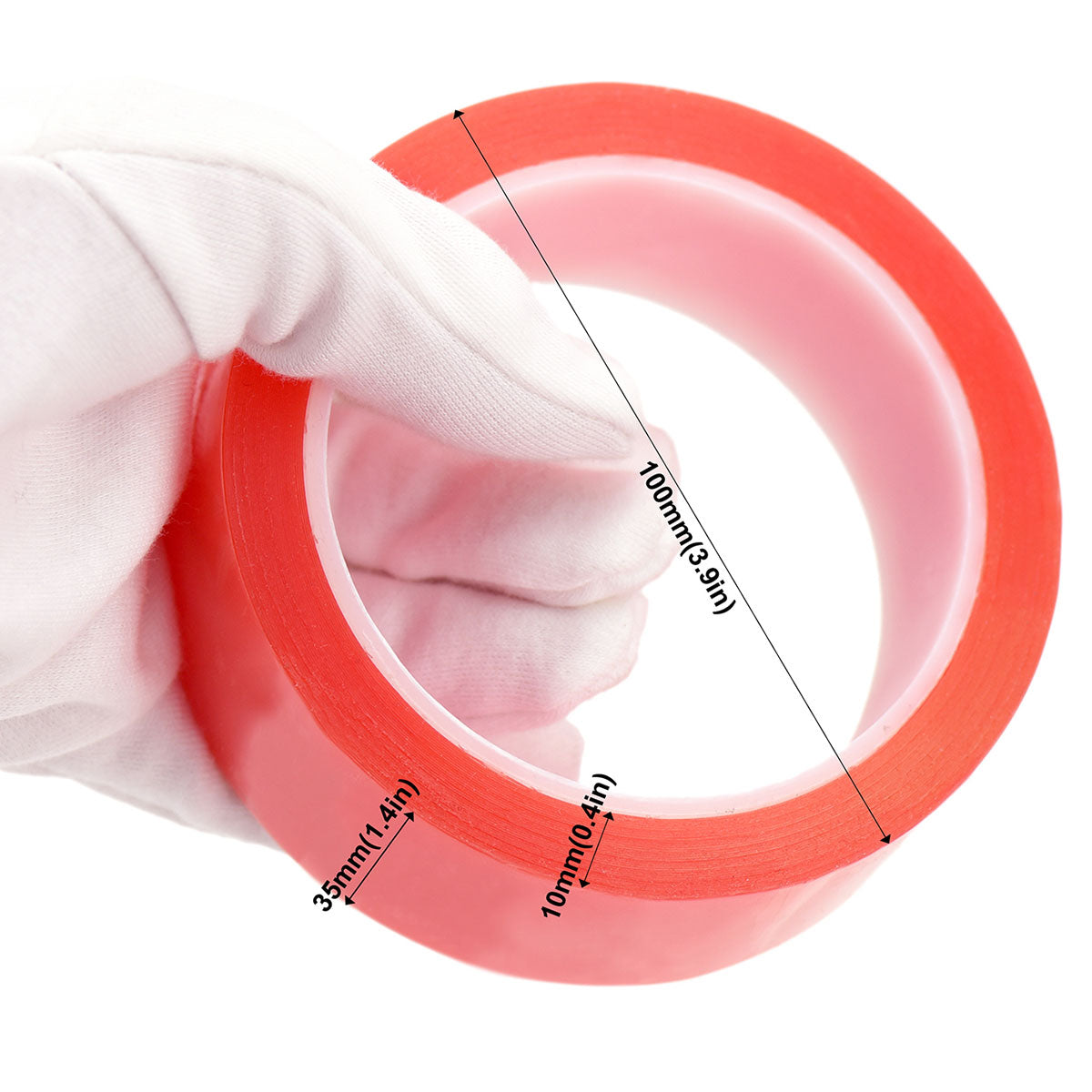 35mm x 0.2mm x 10 meters Multi-Purpose High Strength Transparent Acrylic Gel Adhesive Double Sided Tape Roll No Residue