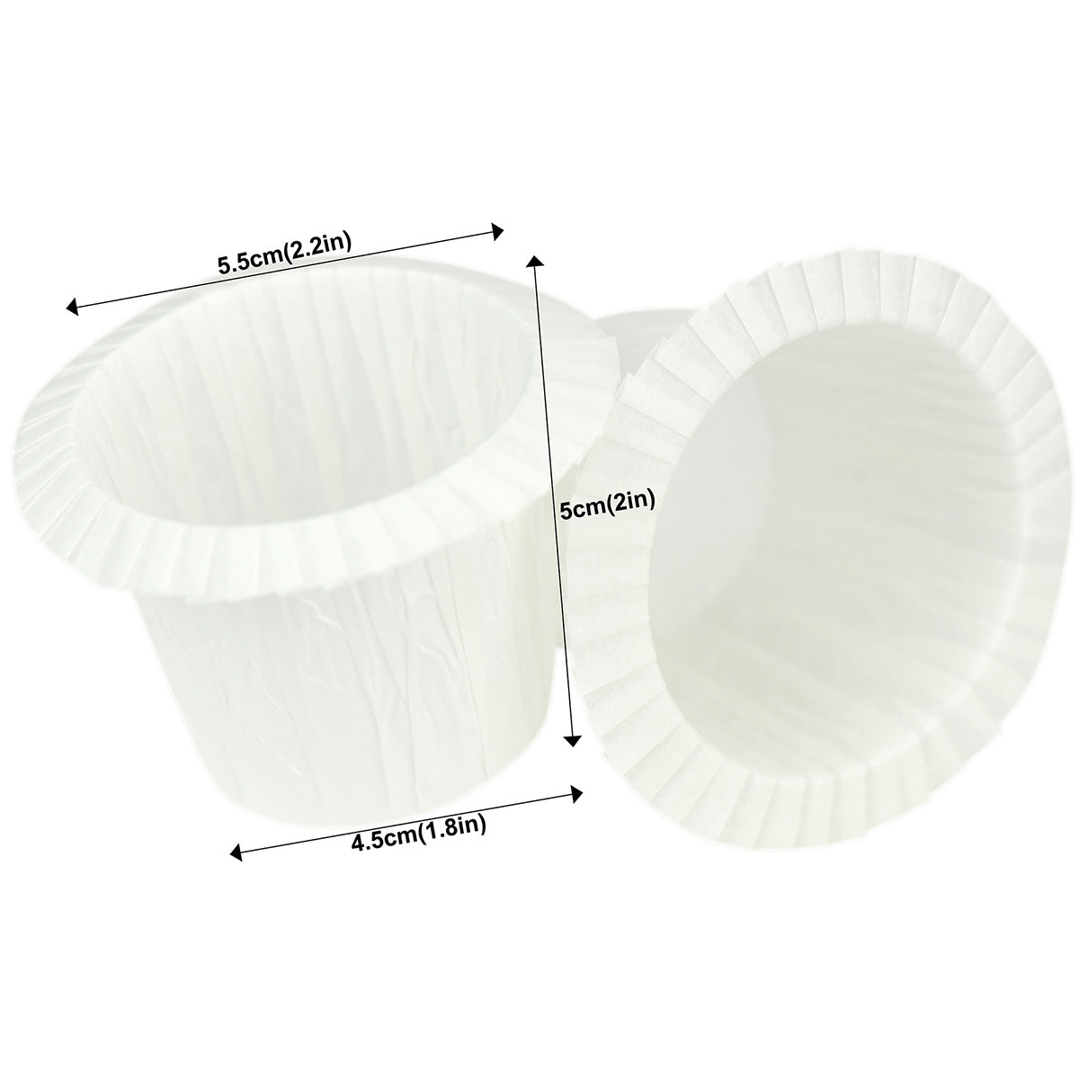 Pack of 60 Brown Cupcake Muffin Cases/Standard Baking Paper Cups Wraps Liners with Elegant Folded Edge (No Moulds Needed) -FiveSeasonStuff