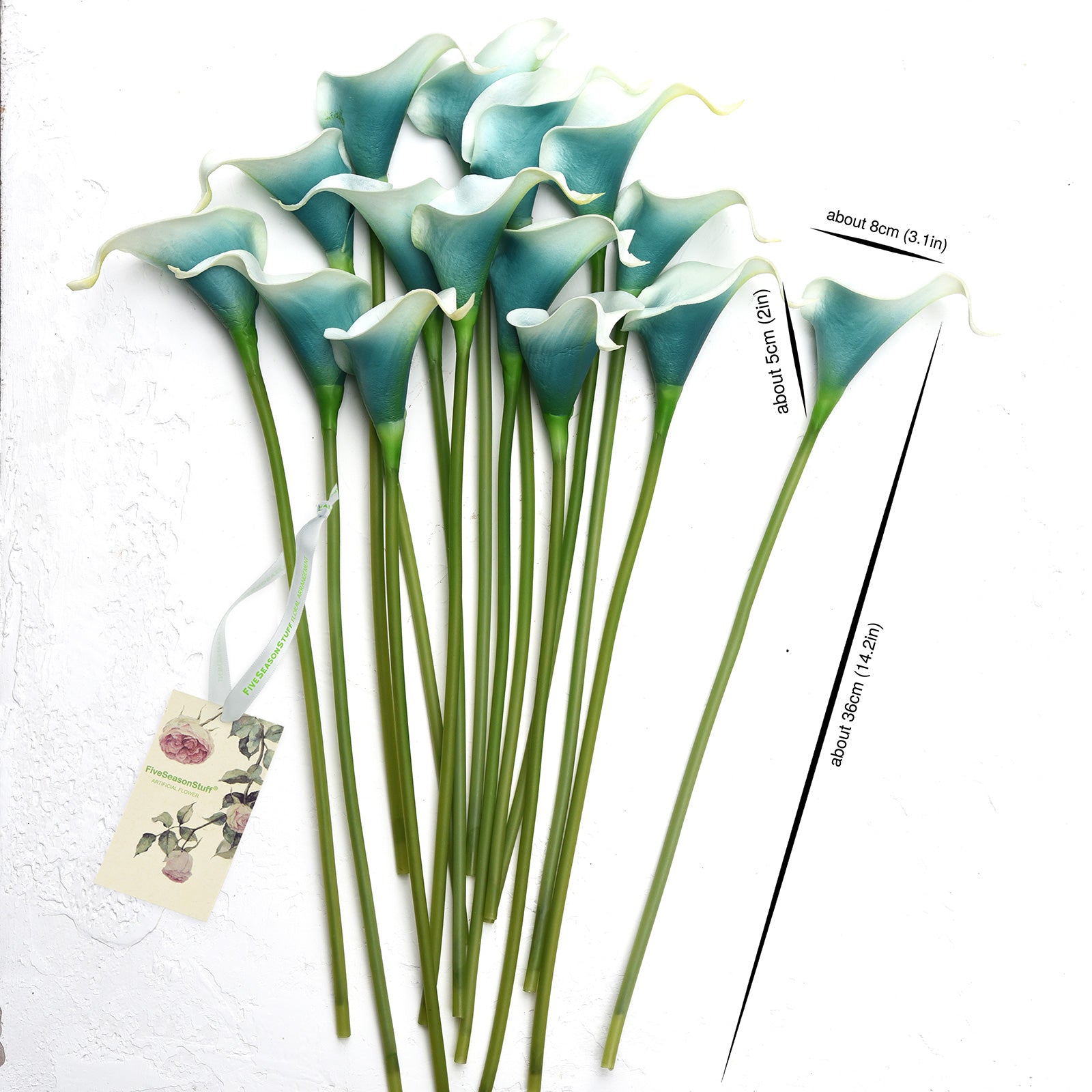 Deep Ocean Real Touch Calla Lilies Artificial Flower Bouquet 10 Stems