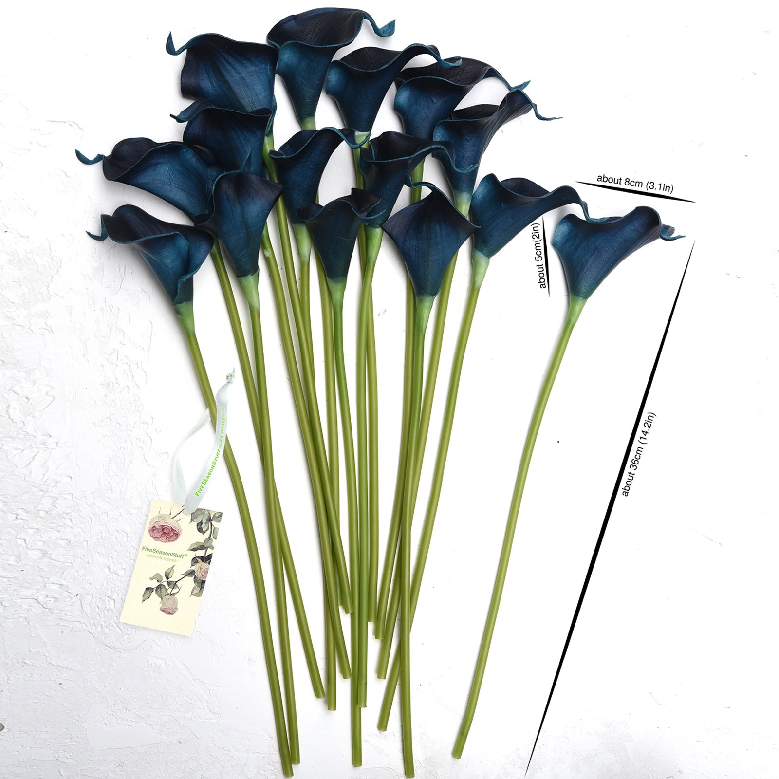 calla lily fake plant Midnight Blue Real Touch Calla Lilies Artificial Flower Bouquet 10 Ste – FiveSeasonStuff