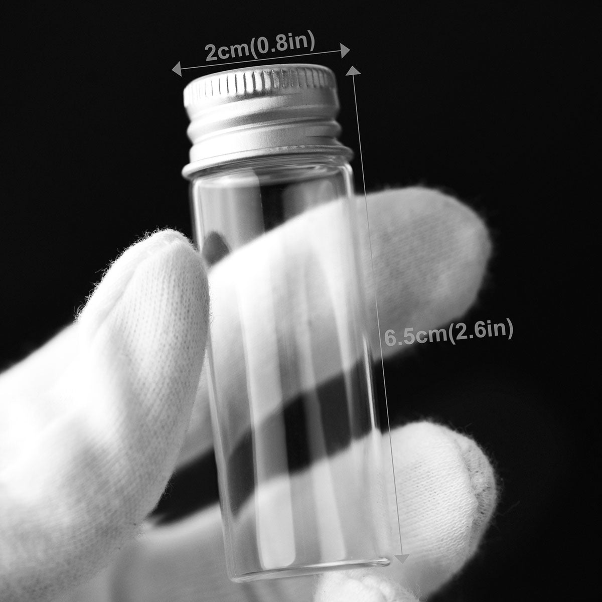 5ml- 25ml Mini Glass Bottles with Aluminium Lid for Decoration, Wish Bottles, Candy, Gift, DIY.