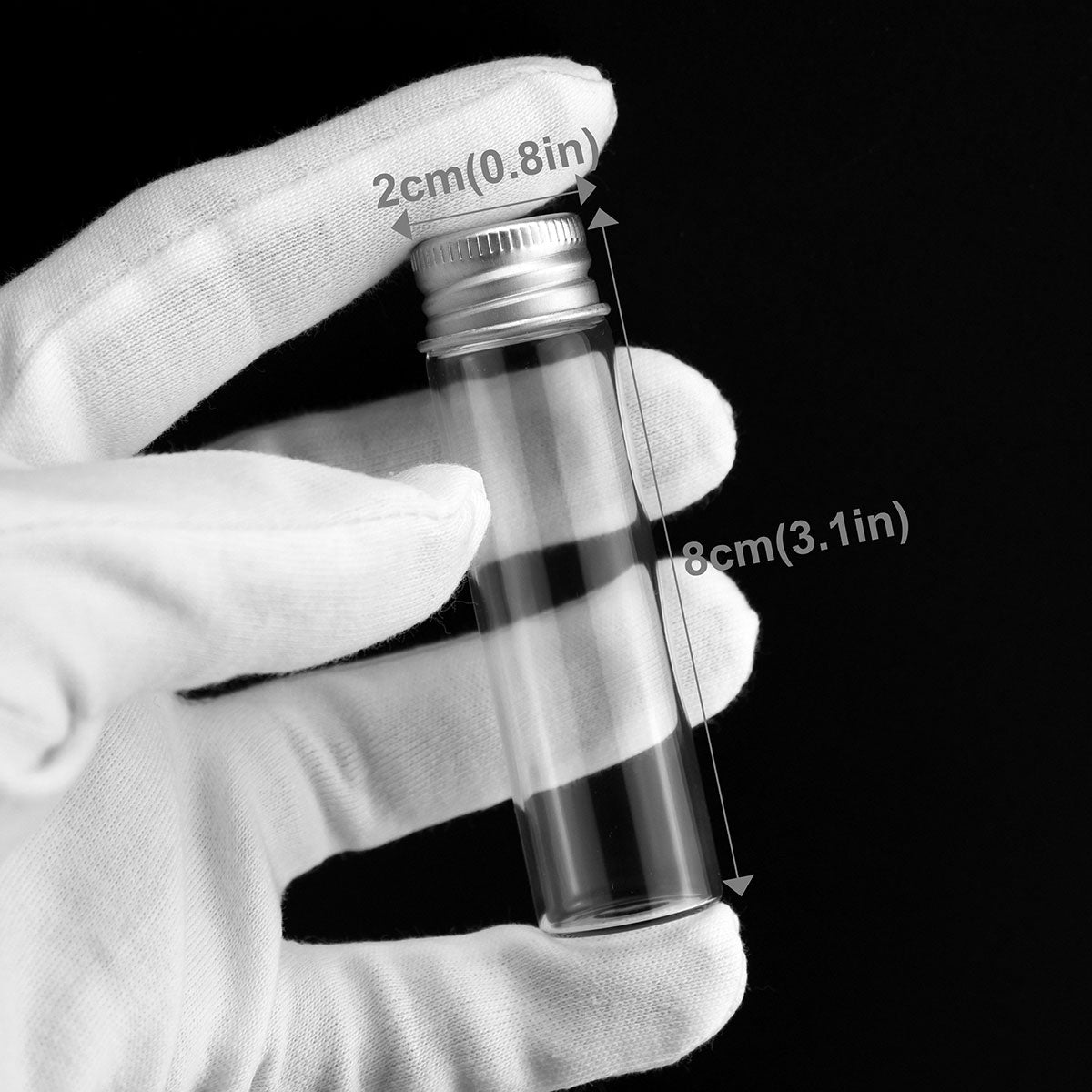5ml- 25ml Mini Glass Bottles with Aluminium Lid for Decoration, Wish Bottles, Candy, Gift, DIY.