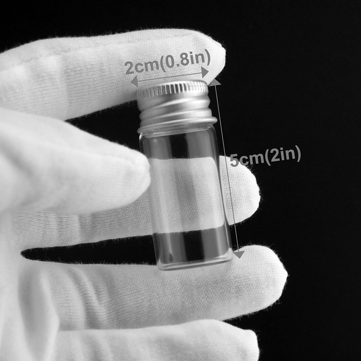 5ml- 25ml Mini Glass Bottles with Aluminium Lid for Decoration, Wish Bottles, Candy, Gift, DIY.