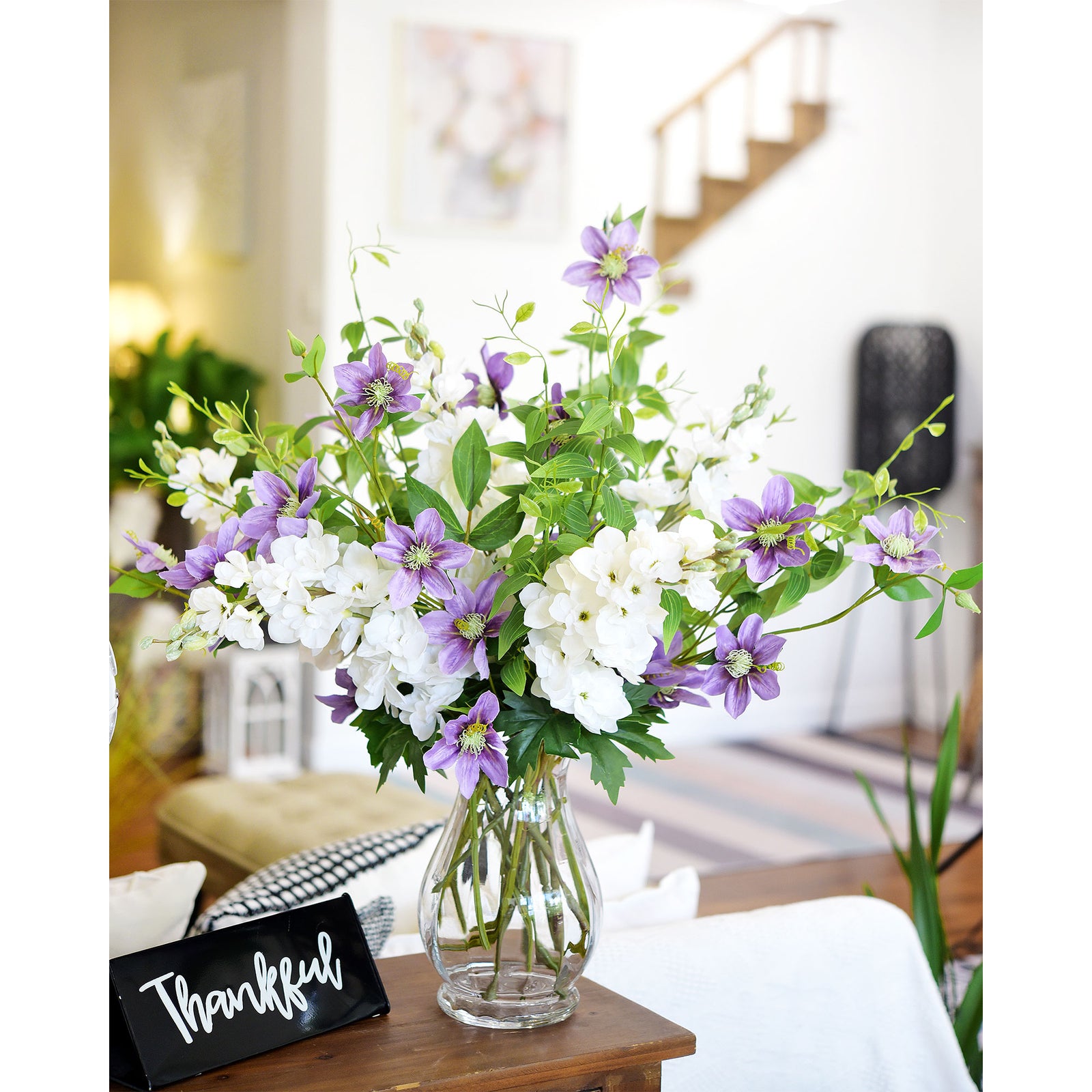 Real Touch Delphinium White Artificial Flowers, Wildflower Arrangements 6 Stems