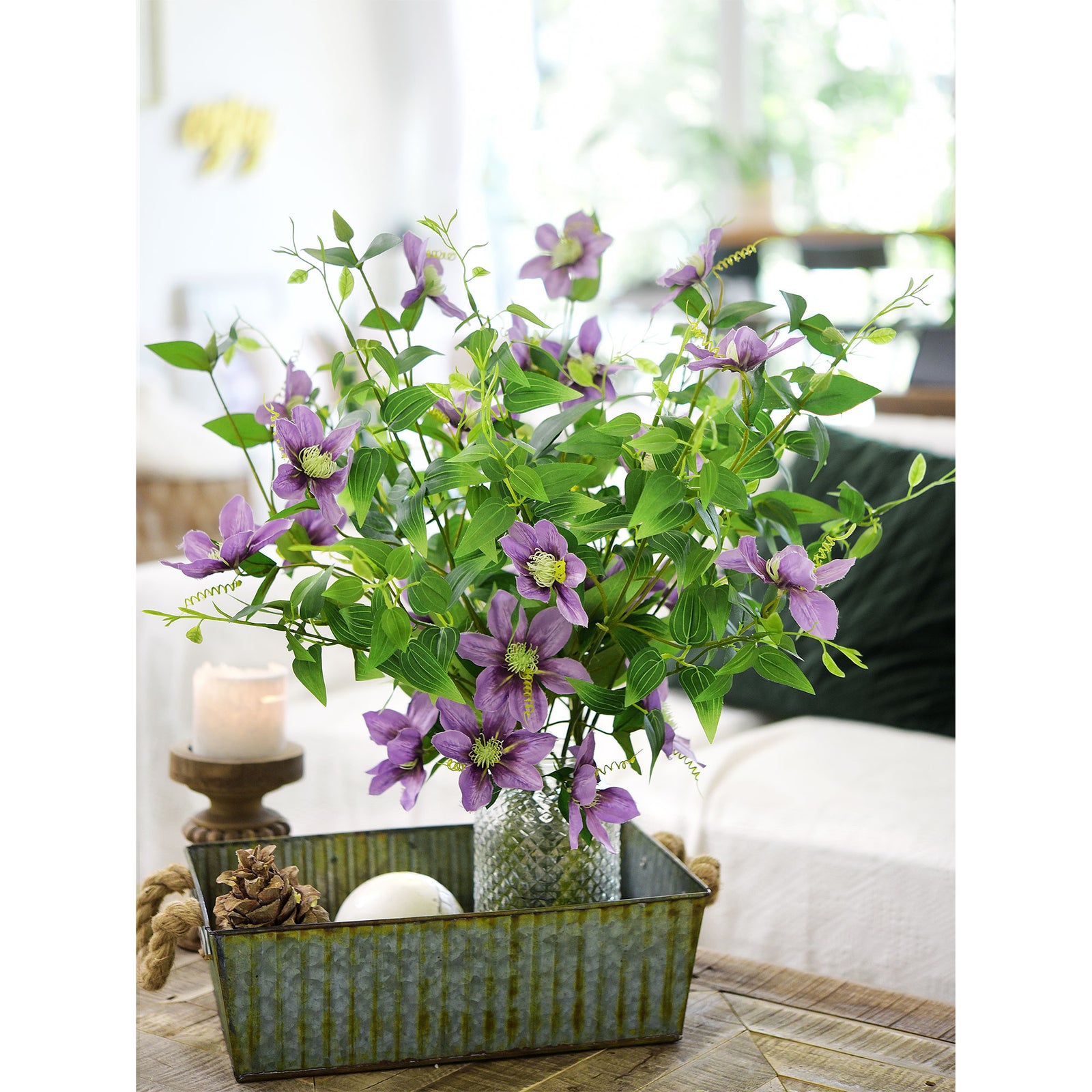 FiveSeasonStuff 6 Bunches of Clematis Leaves for Decorating Bouquets Floral Arrangement Artificial Greenery Fillers