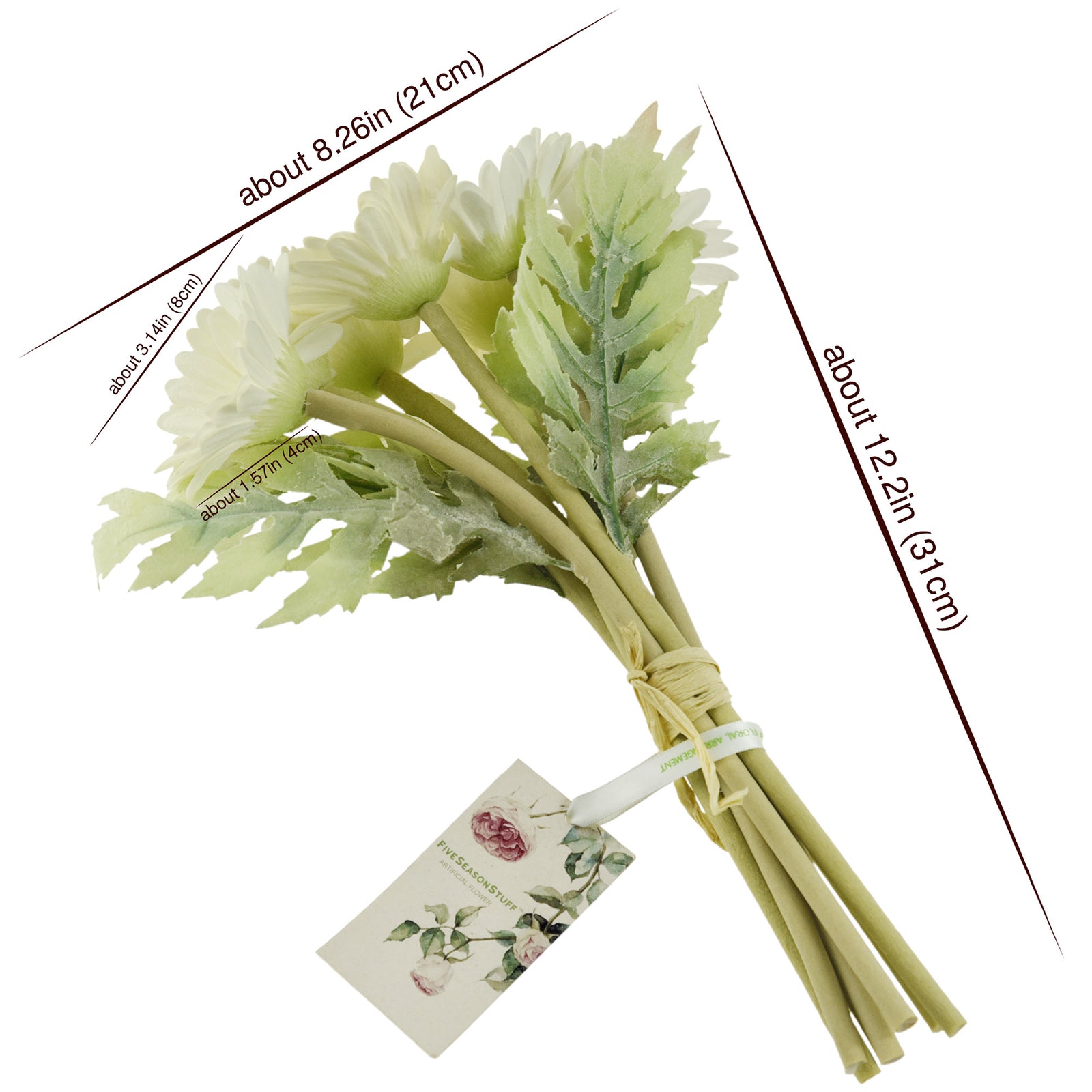 Real Touch Gerbera Flower Stems, Set of 7, 12.2 Inch – 8 Colors