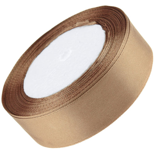 10mm Light Brown Single Sided Satin Ribbon