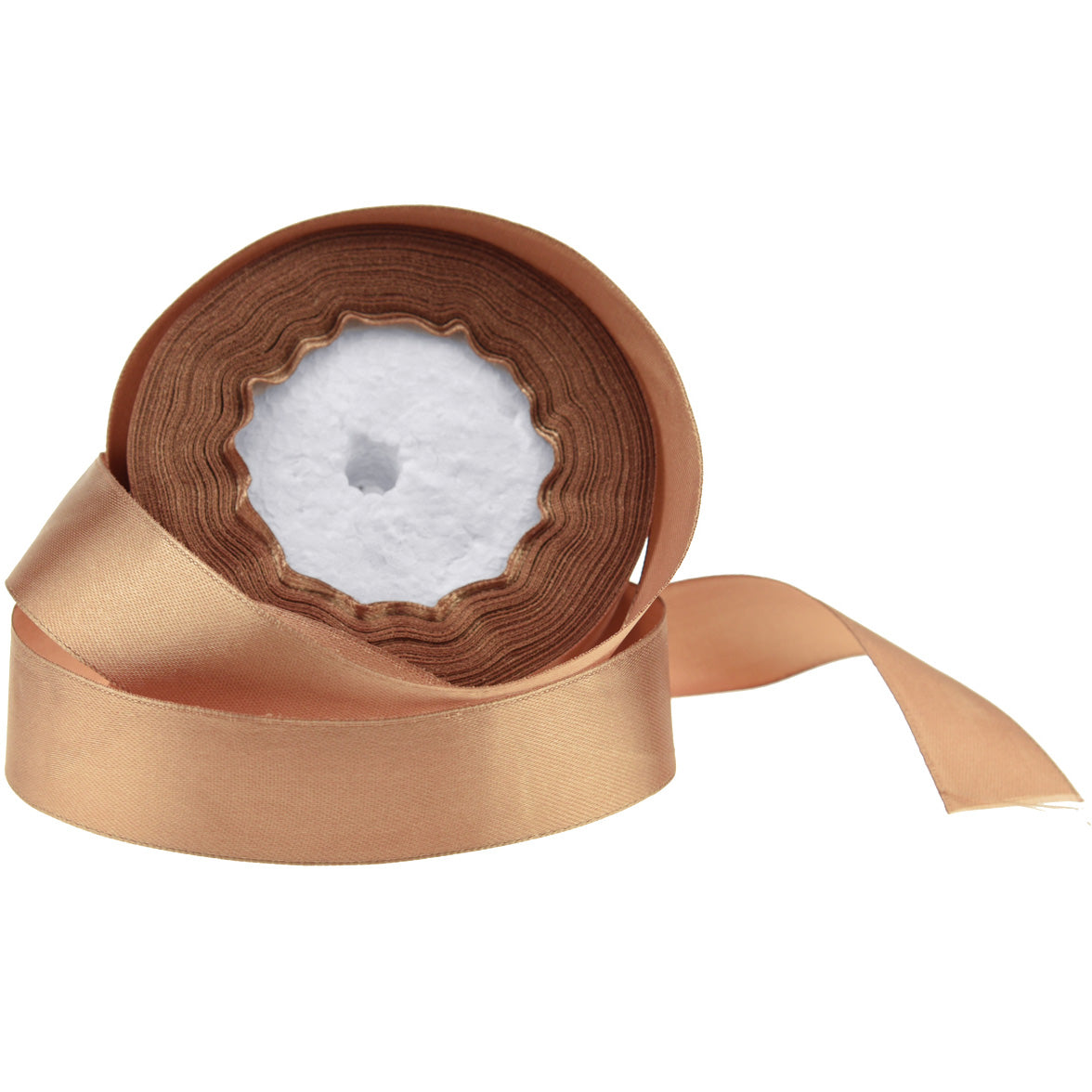 10mm Light Brown Single Sided Satin Ribbon
