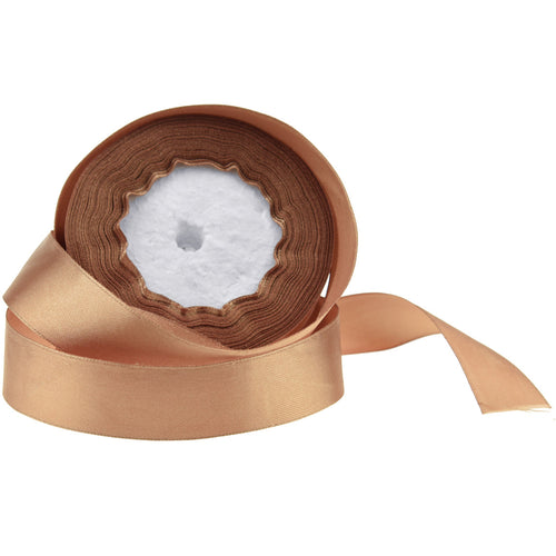 25mm Light Brown Single Sided Satin Ribbon