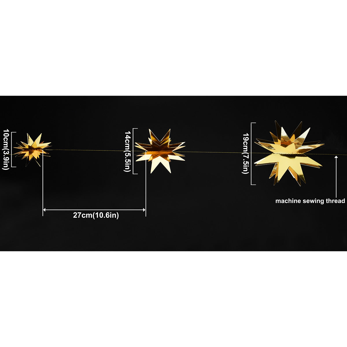 FiveSeasonStuff Paperboard Star Garlands, Banner, Decorations, Hangings for Christmas, Home Decor, Photo Wall Backdrop, Wedding, Birthday, Baby/Bridal Shower, Kids Bedroom